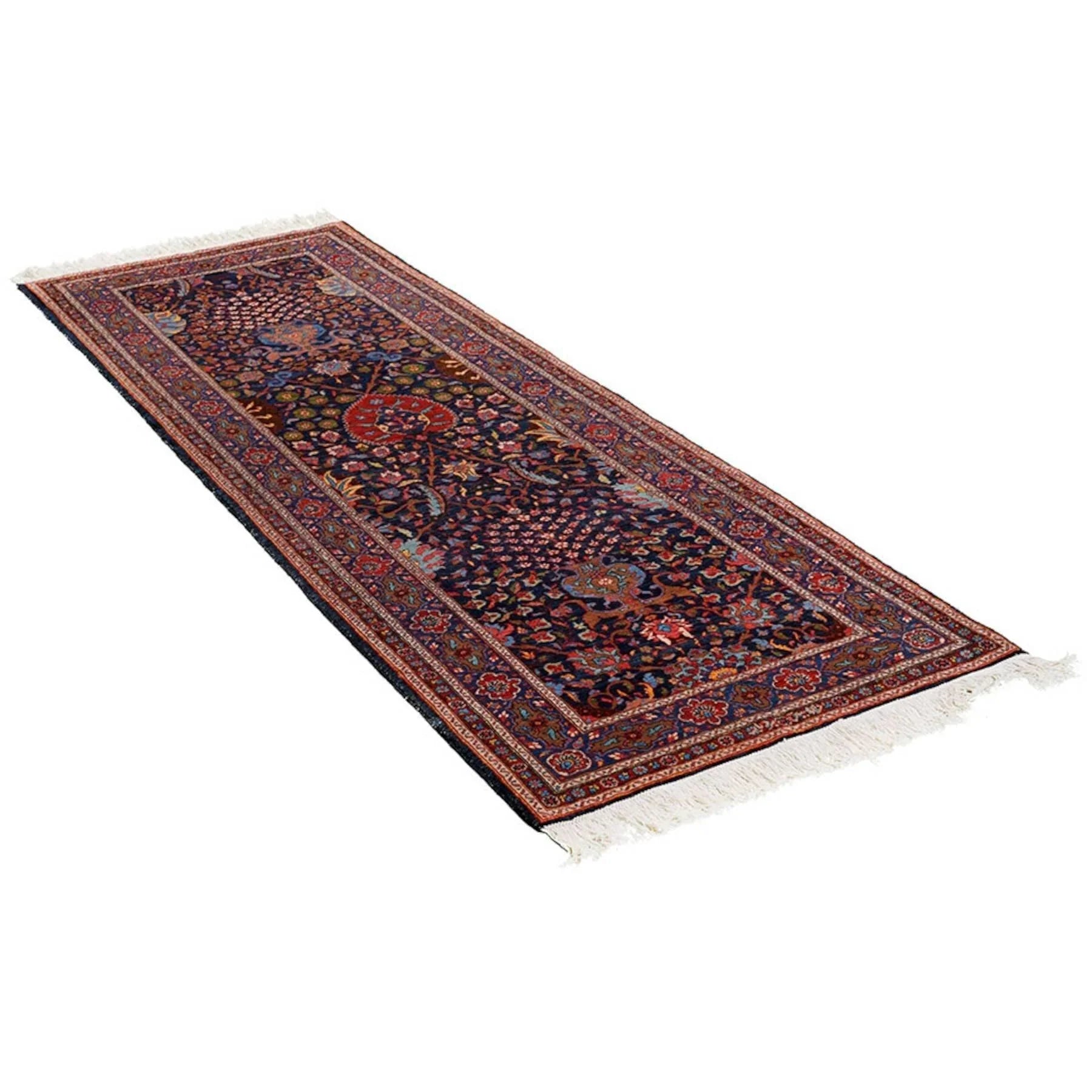 Farnaz Heriz Persian Carpet Wool 96x280 Dark Blue - Authentic Persian Rugs & Kilims Dubai