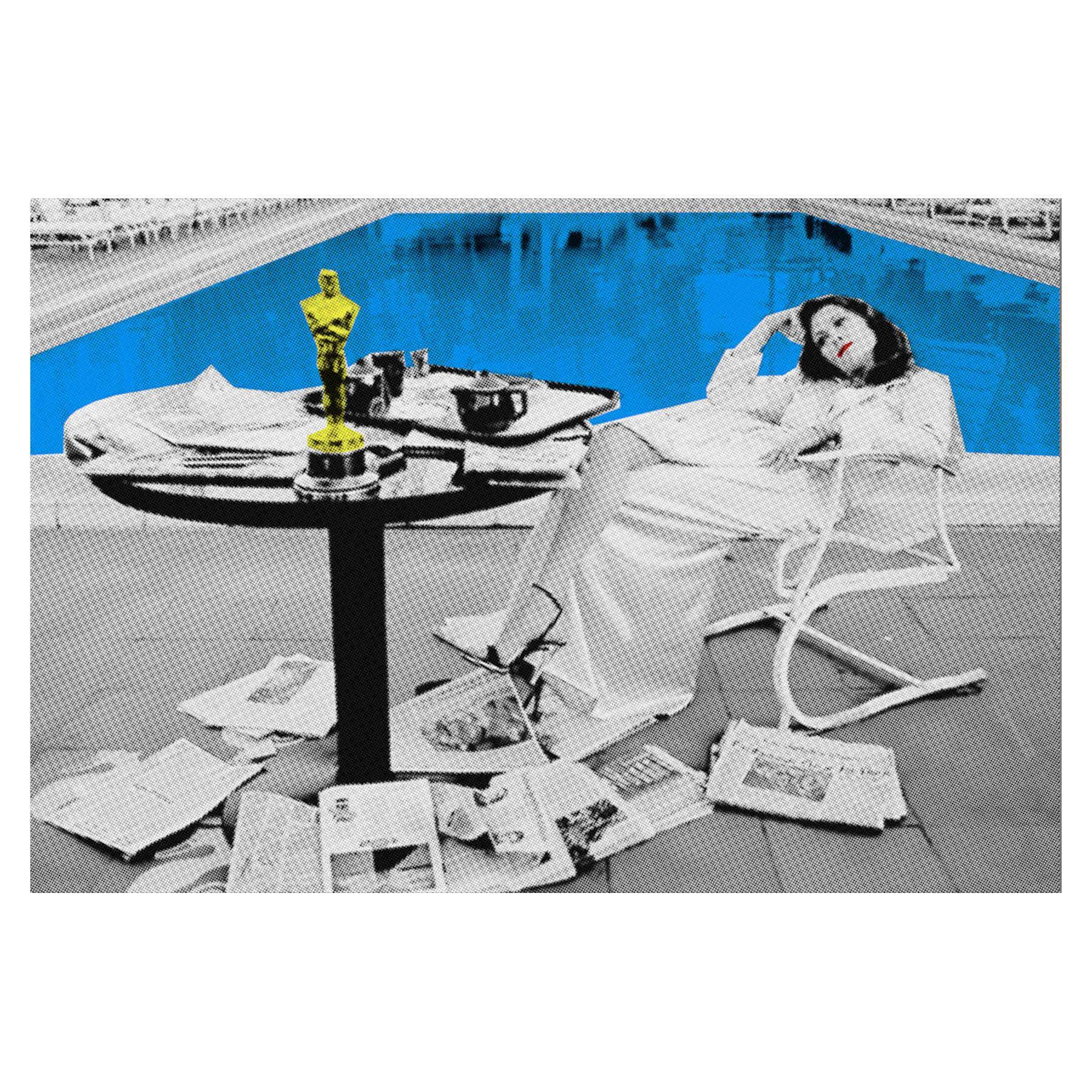 Faye Wray Poolside Hollywood Print on Canvas Artwork by Julian Castaldi in Dubai
