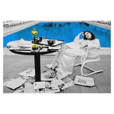 Faye Wray Poolside Hollywood Print on Canvas Artwork by Julian Castaldi in Dubai