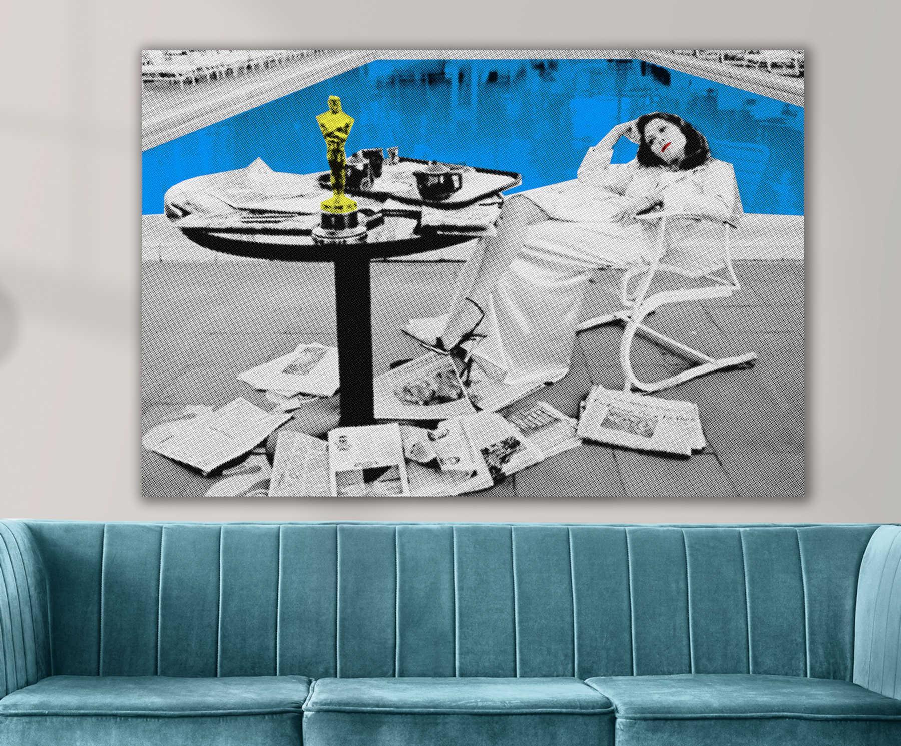 Faye Wray Poolside Hollywood Print on Canvas Artwork by Julian Castaldi in Dubai