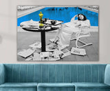 Faye Wray Poolside Hollywood Print on Canvas Artwork by Julian Castaldi in Dubai