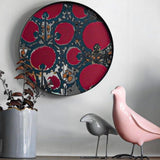 Wildflower Decorative Round Mirror - Wall Mounted Painted Mirror Tray in Metal Frame in Dubai