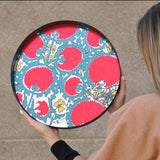 Wildflower Decorative Round Mirror - Wall Mounted Painted Mirror Tray in Metal Frame in Dubai