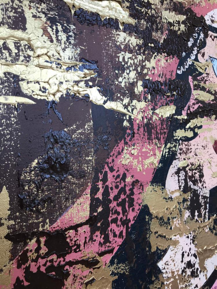 Ghajar Lady Mixed Media On Canvas Painting - Persian Decorative Wall Art By Farnaz Faridfar in Dubai