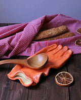 Orange Glove Ceramic Side Plate - Tabletop Accessories & Handmade Pottery Tableware Dubai