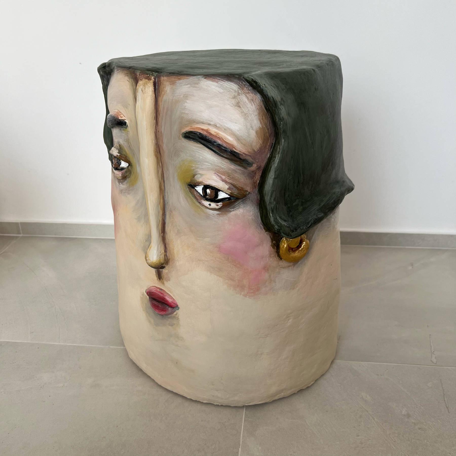 Goddess of Grace Side Table - Artistic Contemporary Paper Mache Accent Furniture in Dubai