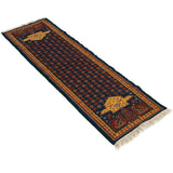 Golbaran Soumak Persian Carpet Wool 59x202 Dark Blue - Authentic Nomadic Rugs & Kilims in Dubai