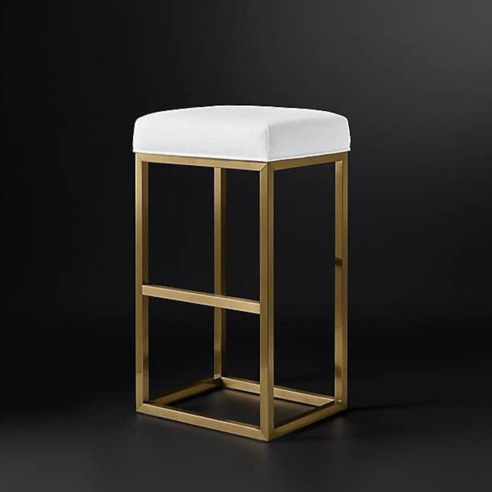 Gold Bar Stool with Padded Cushion - Designer Stools & Chairs in Dubai