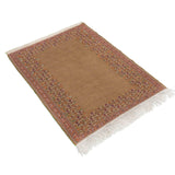 Haami Soumak Persian Carpet Super Fine Silk 83x108 Beige - Authentic Nomadic Rugs & Kilims in Dubai