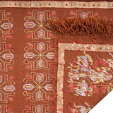 Heriz Flower Soumak Persian Carpet Silk & Wool 50x200 - Authentic Nomadic Rugs & Kilims in Dubai