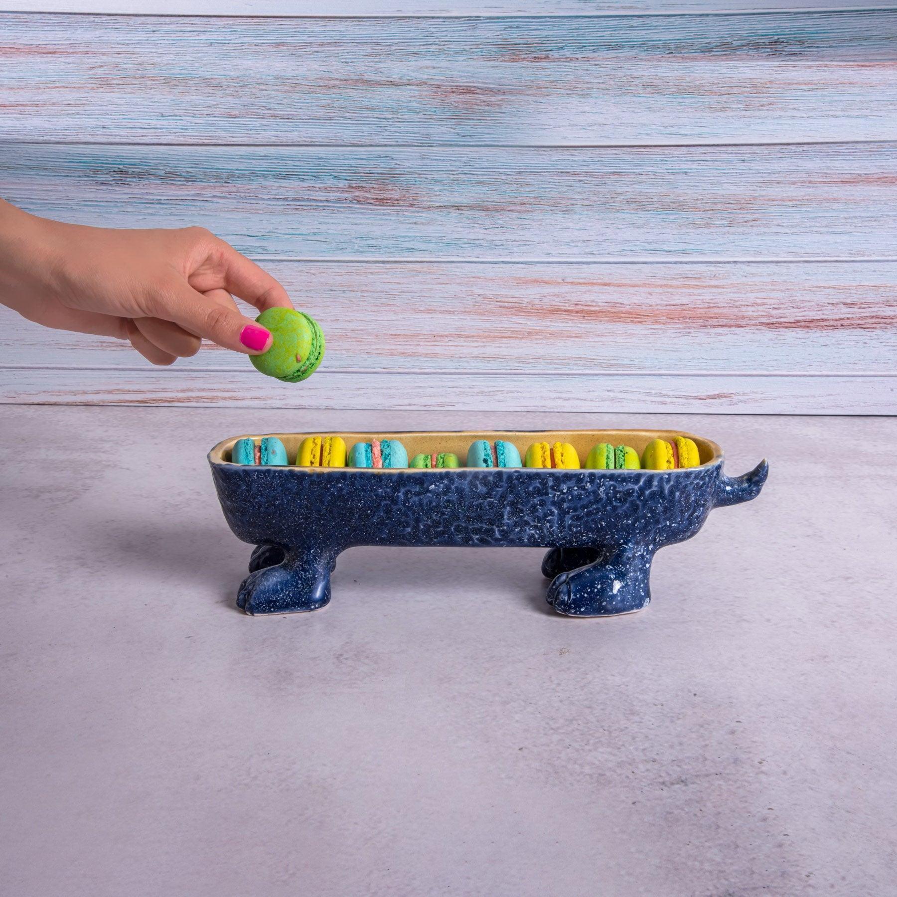Blue Hippo Ceramic Serving Bowl - Tabletop Accessories & Handcrafted Tableware in Dubai