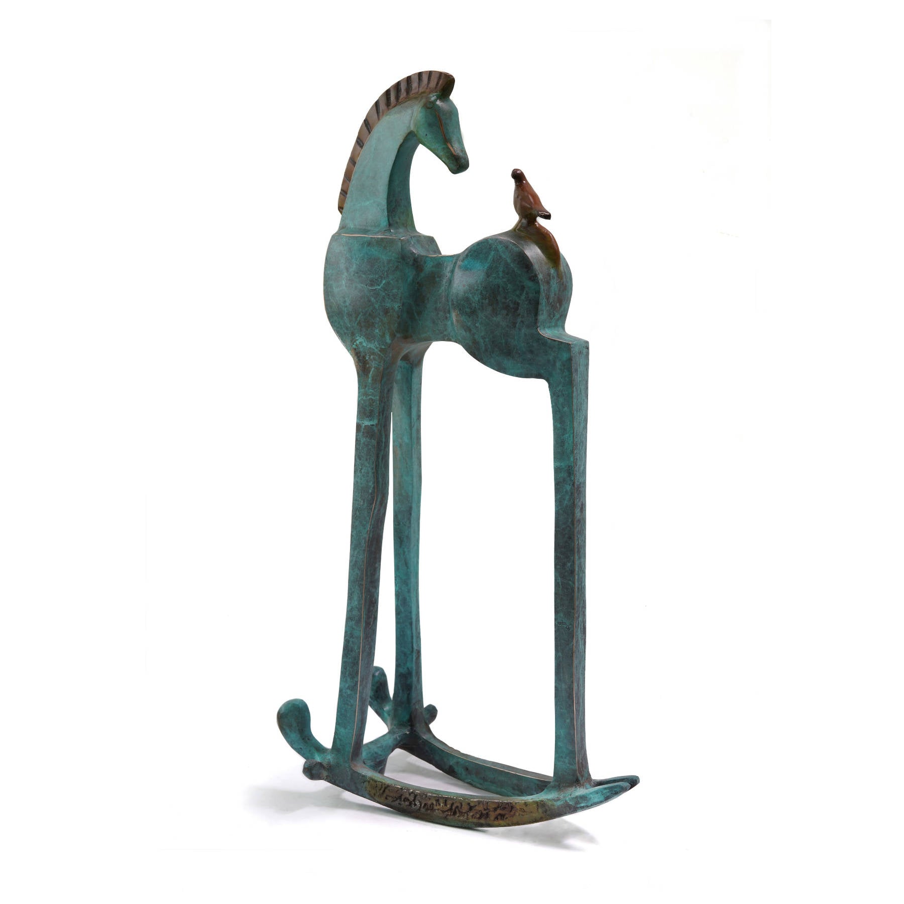 Bronze Sculpture - Horse & Sword Collectible Statue By Sadegh Adham
