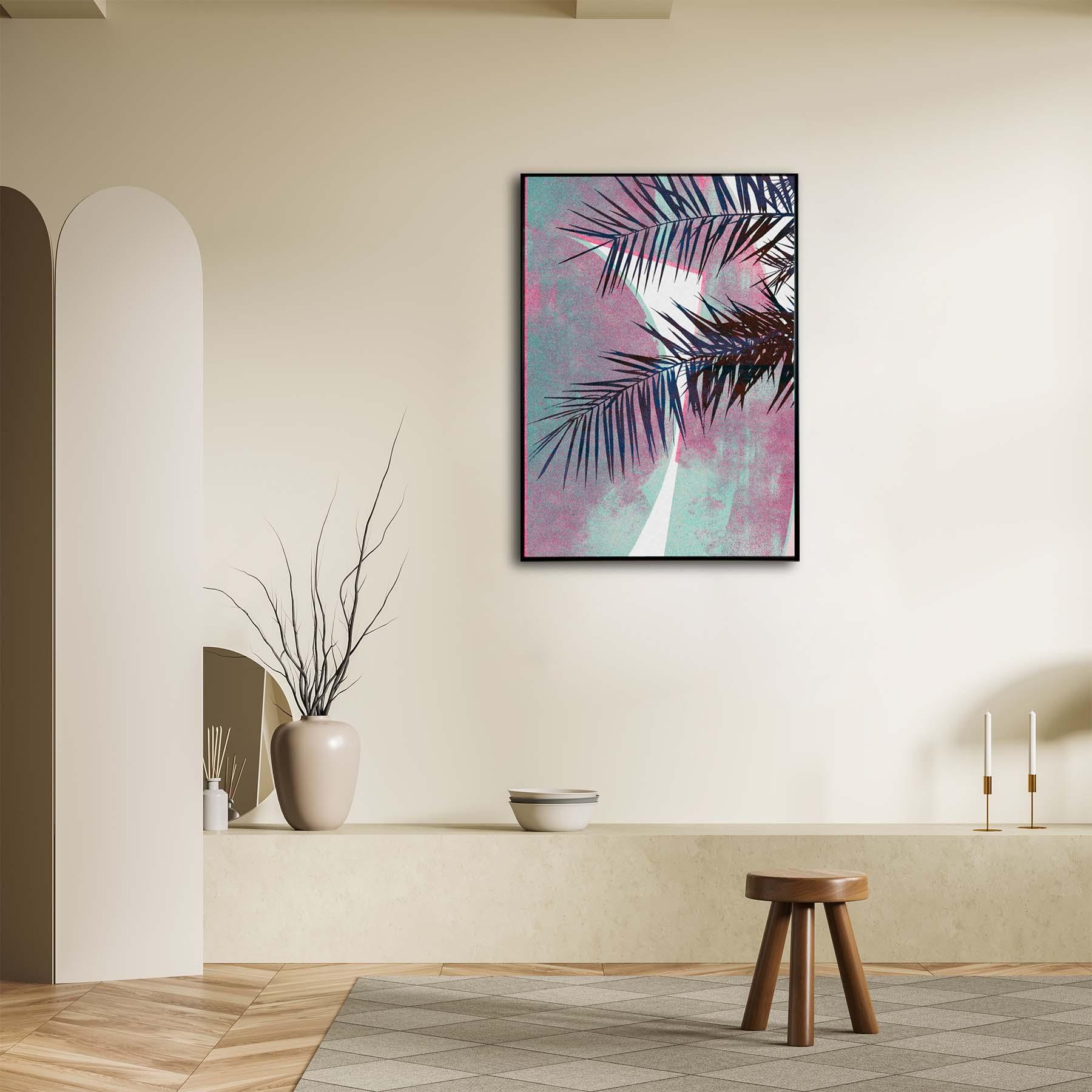 Jumeirah Palms Print on Canvas Artwork - Vintage Arabia Pop Art by Julian Castaldi in Dubai