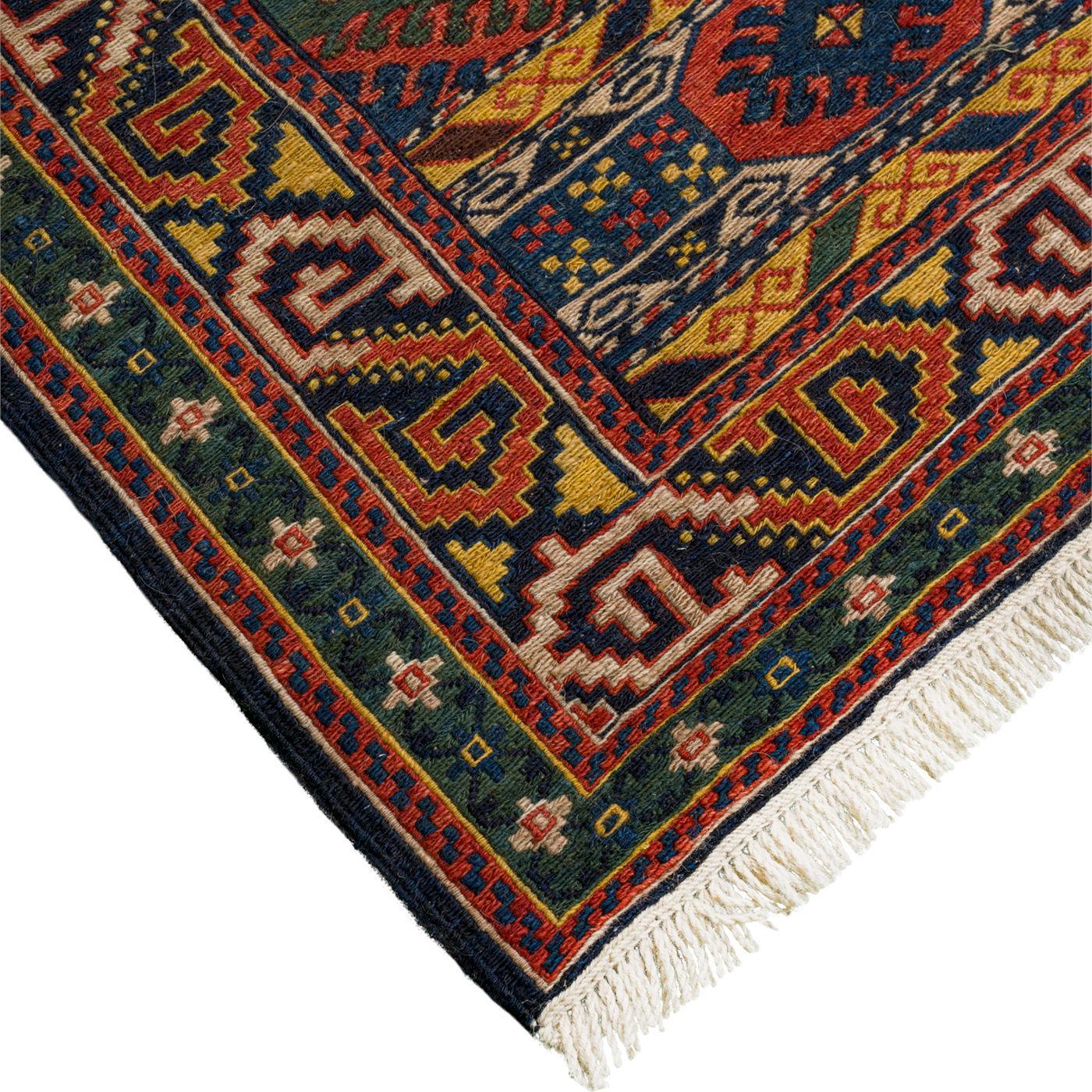 Kazak Soumak Persian Carpet Wool 142x176 - Authentic Nomadic Rugs & Kilims in Dubai