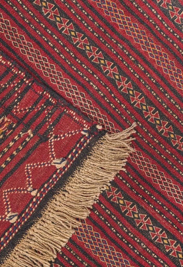 Red Khorasan Moharamat Nomadic Kilim - Authentic Oriental Persian Rugs in Dubai