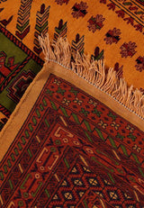 Yellow Khorasan Nomadic Persian Carpet - Authentic Oriental Wool Rugs & Kilims in Dubai