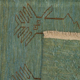 Khoroos Soumak Persian Carpet Wool 54x202 Green - Authentic Nomadic Rugs & Kilims in Dubai