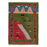 Kilim Carpet Qashqai Nomadic 112x157 - Authentic Oriental Wool Persian Rugs in Dubai