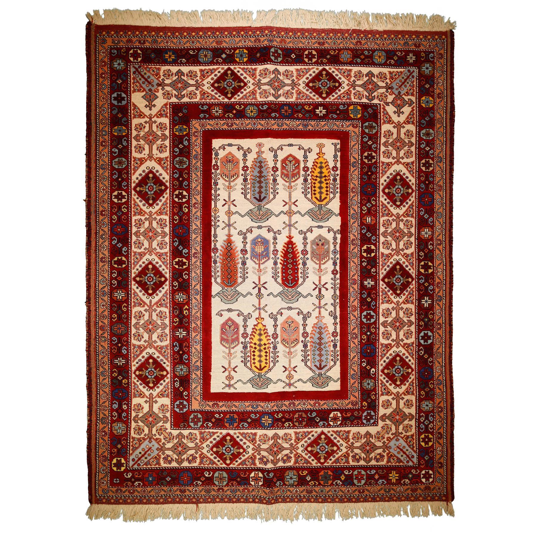 Kilim Carpet Sirjan Cypress Tree 155x191 - Authentic Nomad Wool Persian Rugs in Dubai