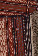 Brown Kilim Khorasan Moharamat Nomadic - Authentic Oriental Wool Persian Rugs in Dubai