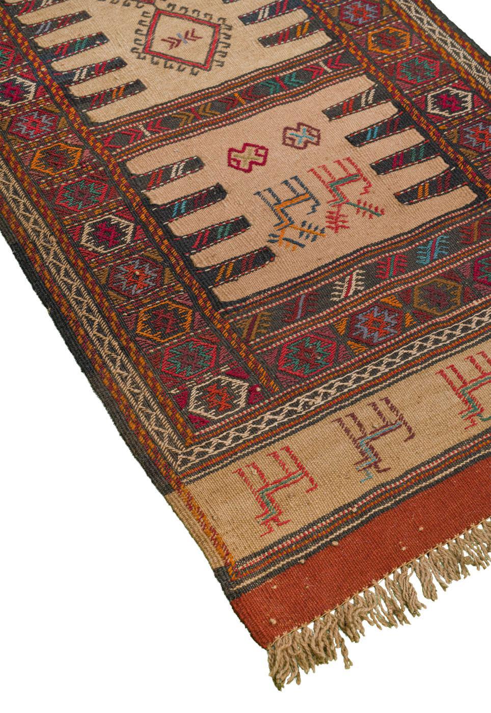 Kilim Khorasan Nomadic Persian Carpet 64x172 - Authentic Wool Rugs in Dubai