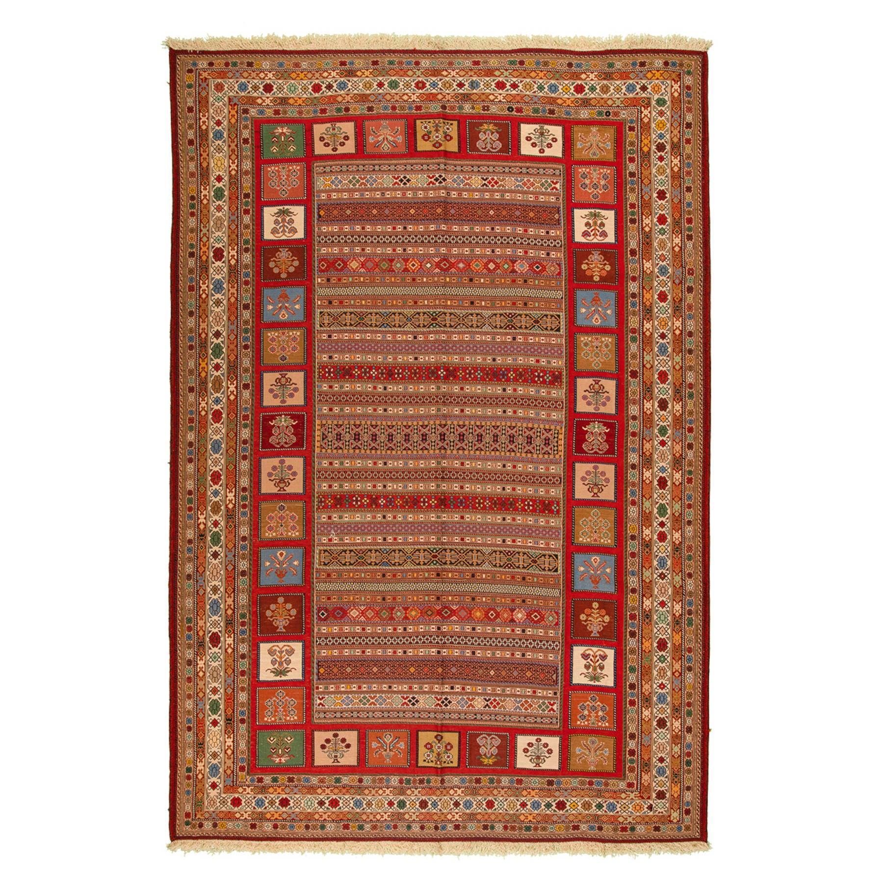 Kilim Sirjan Moharamat Nomadic 198x302 - Authentic Oriental Wool Persian Rugs & Kilims in Dubai