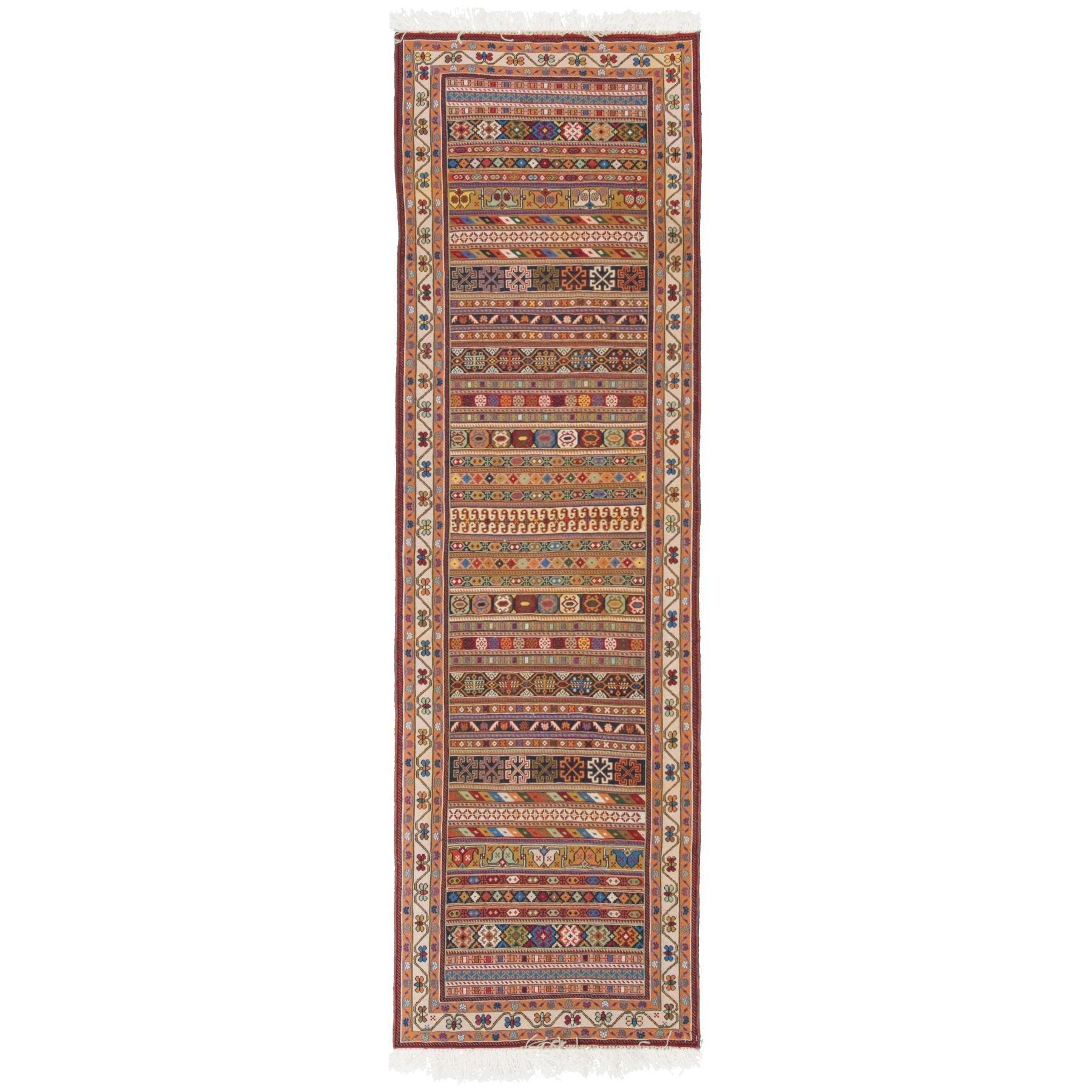 Kilim Sirjan Moharamat Nomadic 73x248 - Authentic Oriental Wool Persian Rugs & Kilims in Dubai