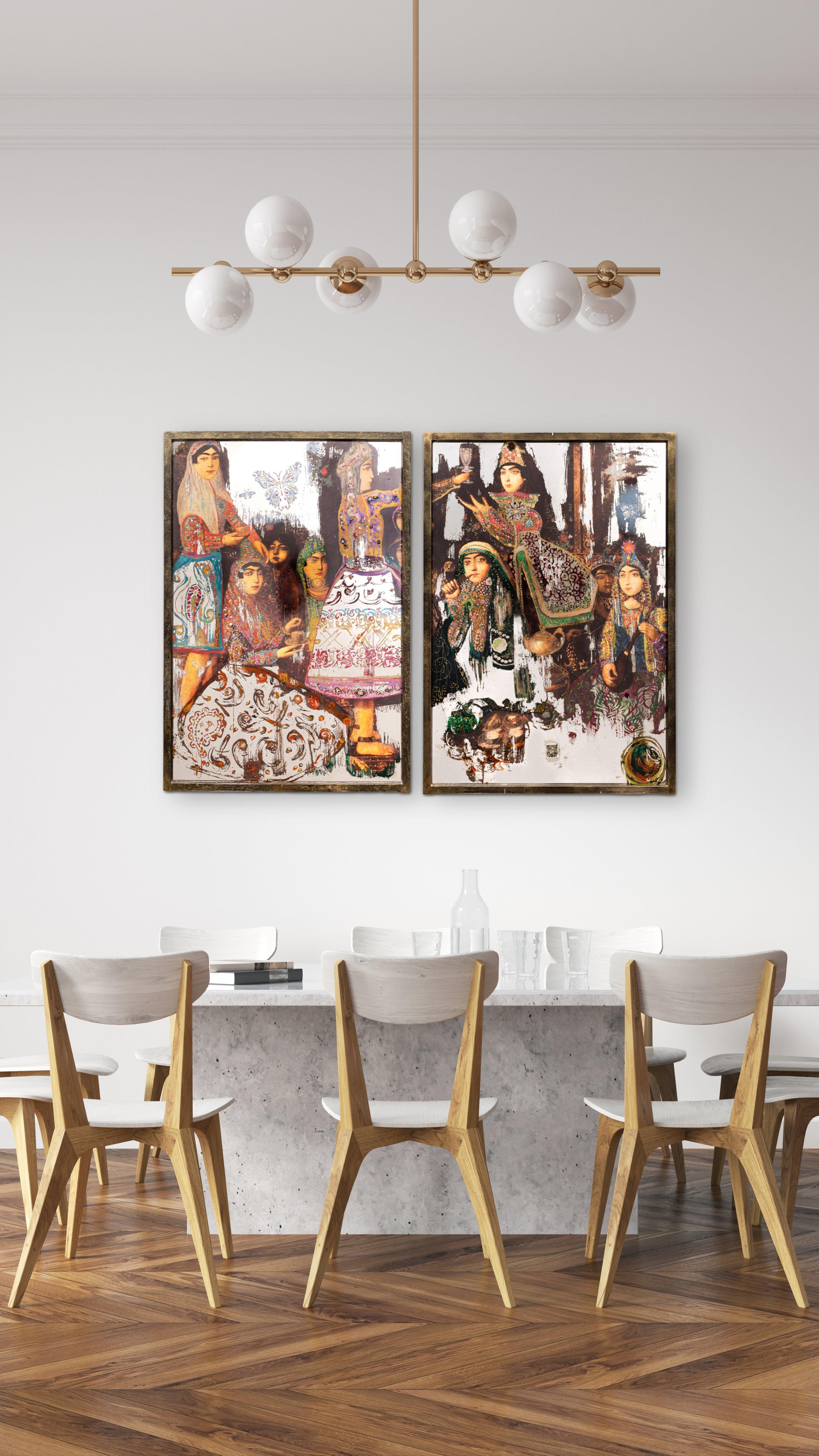 Ladies Around A Samavar Mirror Artwork