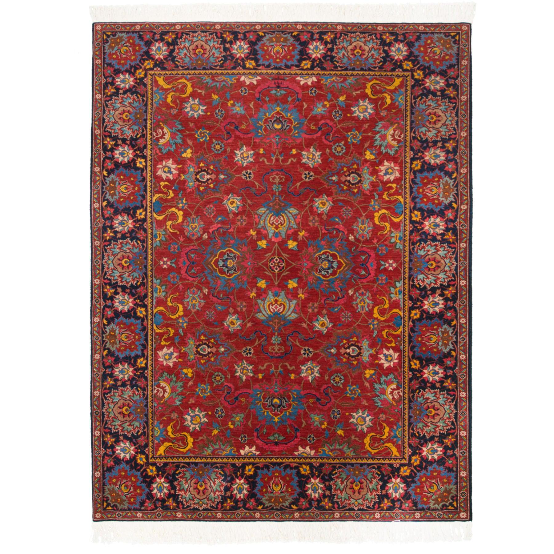 Layli Heriz Persian Carpet Wool 180x232 Red - - Authentic Vintage Rugs & Kilims in Dubai