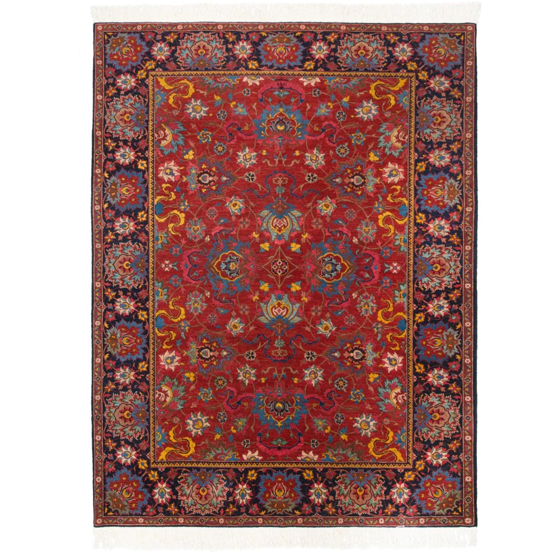 Layli Heriz Persian Carpet Wool 180x232 Red - - Authentic Vintage Rugs & Kilims in Dubai