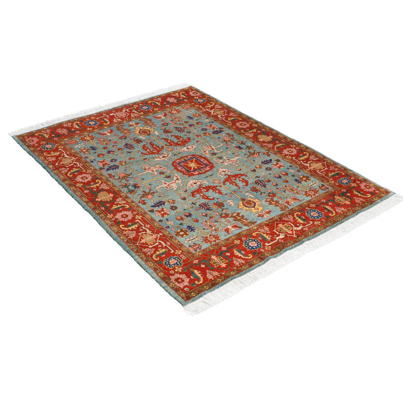 Mahtab Heriz Persian Carpet Wool 179x235 Green - Authentic Vintage Rugs & Kilims in Dubai