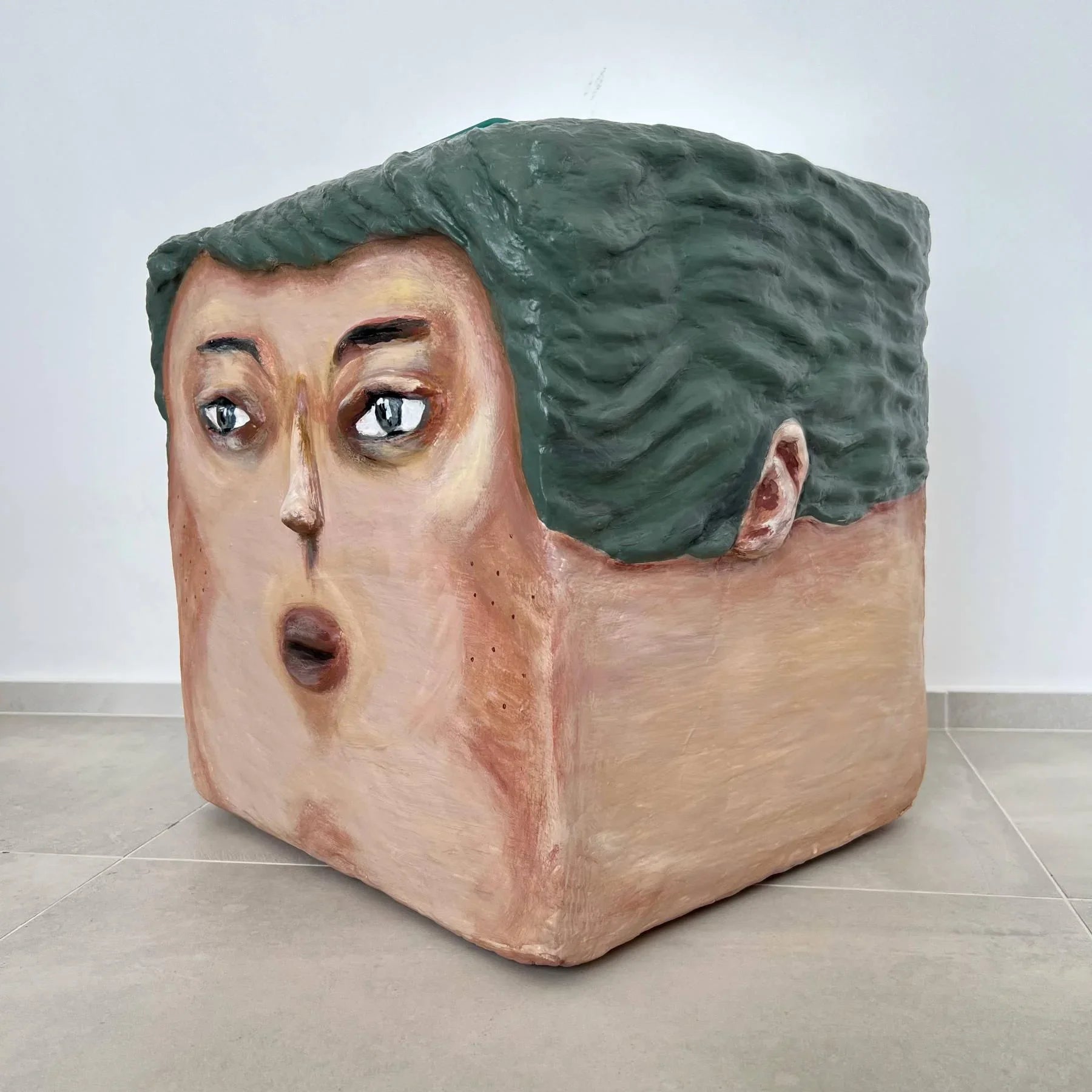 Man of the Table Side Table - Artistic Contemporary Paper Mache Accent Furniture by Sahra Mollaali in Dubai