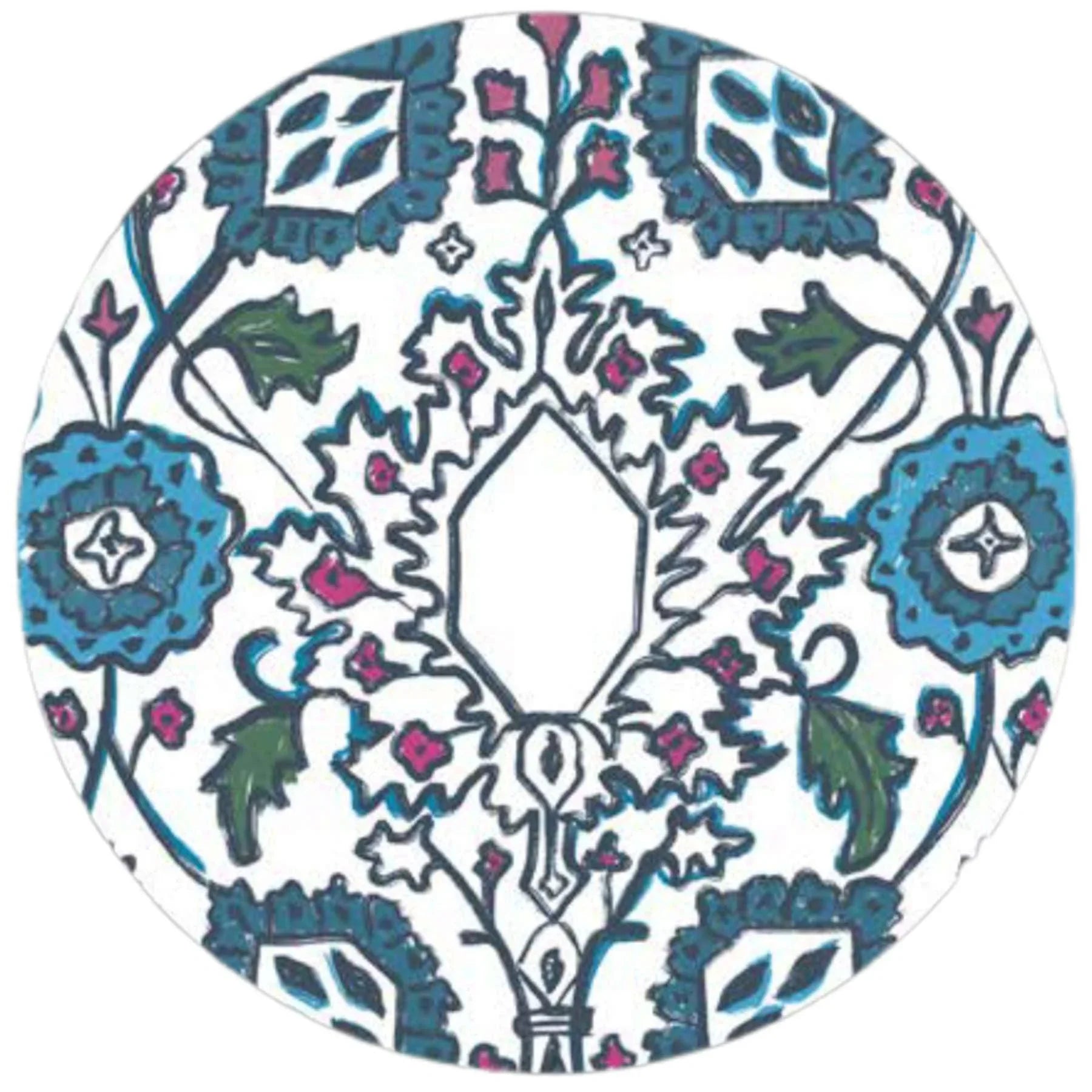 Ornament Decorative Round Mirror - Wall Mounted Painted Mirrors in Metal Frame in Dubai