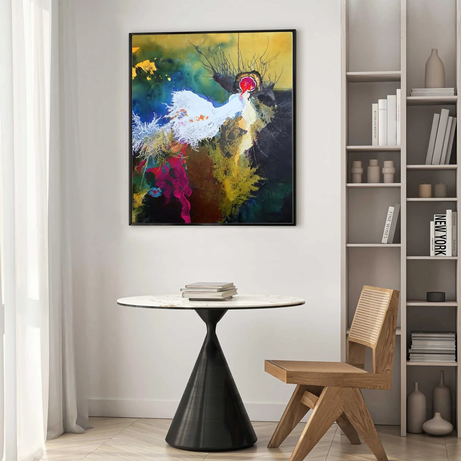 Mixed Media Painting - Acrylic & Ink on Canvas Art By Narges Maleki Dubai