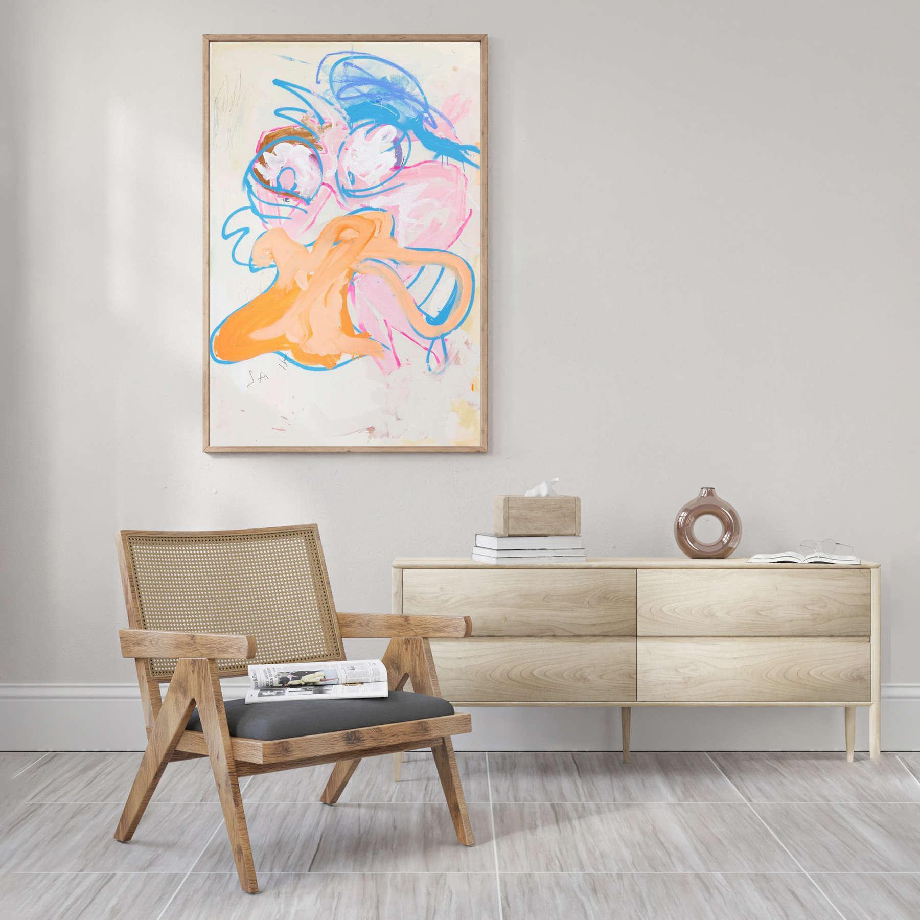 Cartoon Pop Art Painting - Mixed Media & Abstract Visual Arts in Dubai
