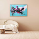 Mixed Media Painting - Acrylic & Ink on Canvas Art By Narges Maleki