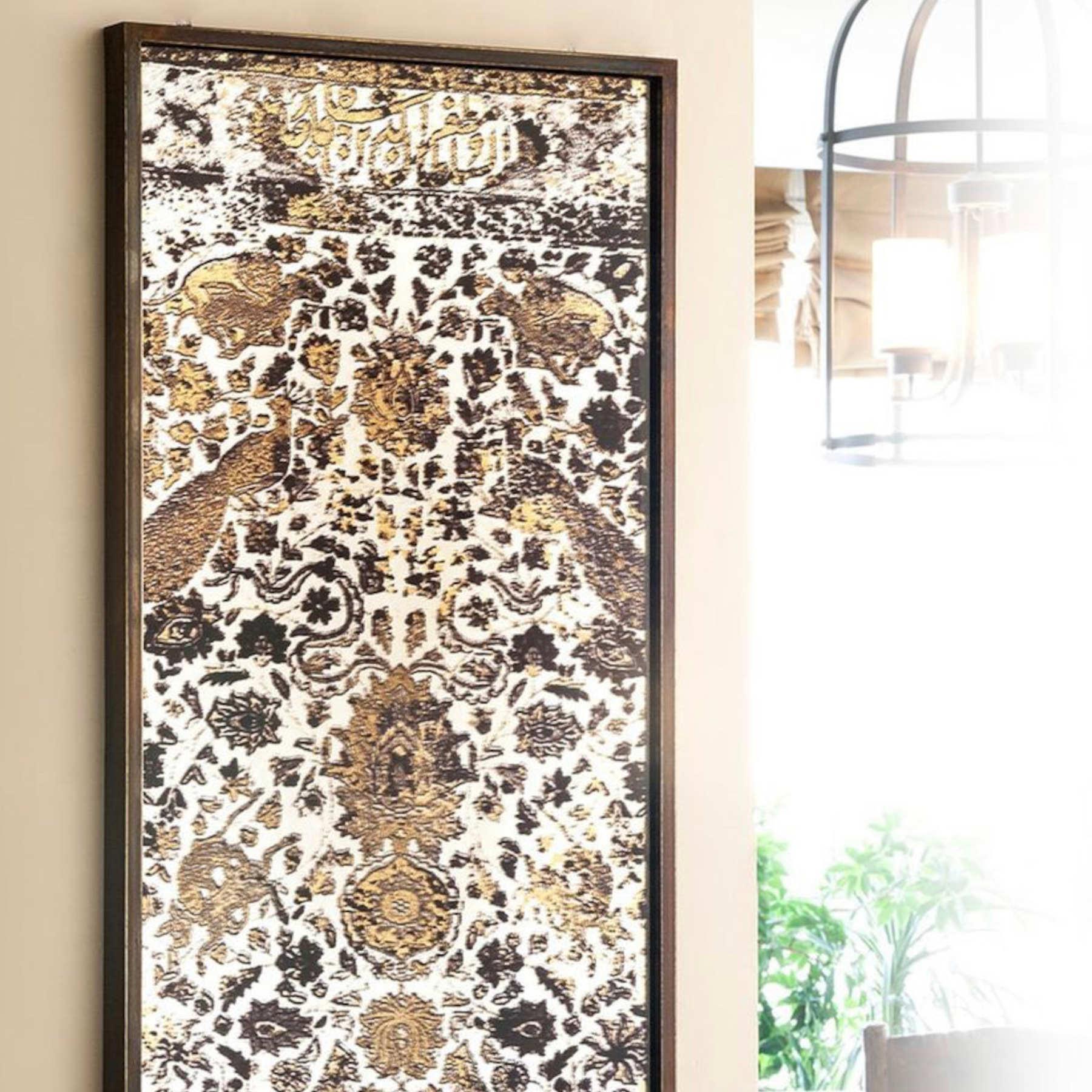 Mythical Decorative Wall Mirror - Wall Mounted Painted Mirror in Metal Frame in Dubai