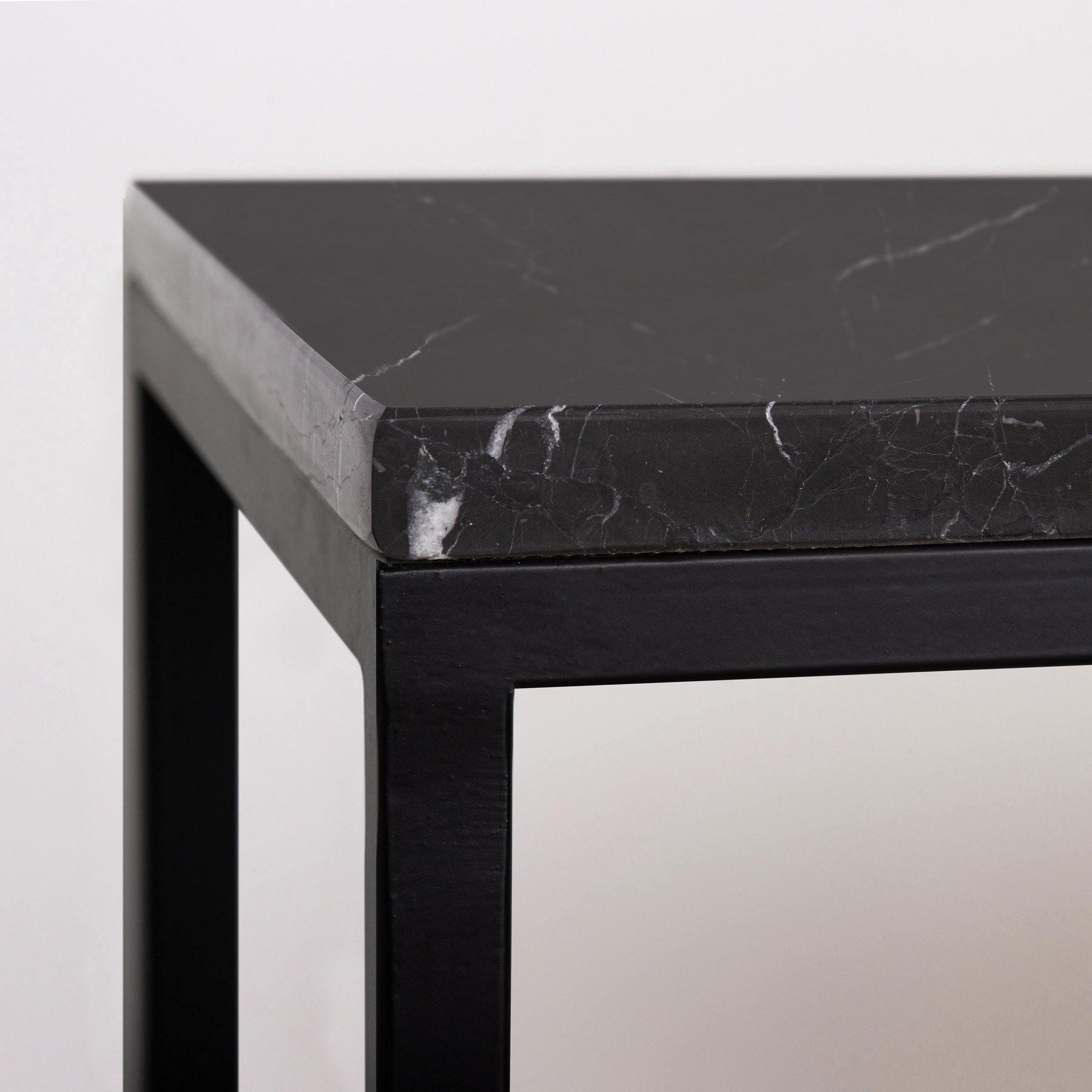 Nero Marquina Marble and Metal Console Table in Dubai