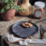 Night Lotus Ceramic Salad Plate, Tabletop Accessories, Artistic Handmade Tableware in Dubai