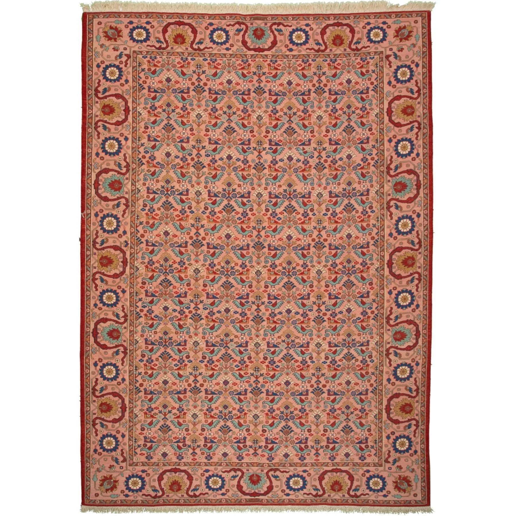 Dawn Bird kilim morvaridbaf Persian carpet Wool 195x277, Authentic Vintage Rugs & Kilims in Dubai