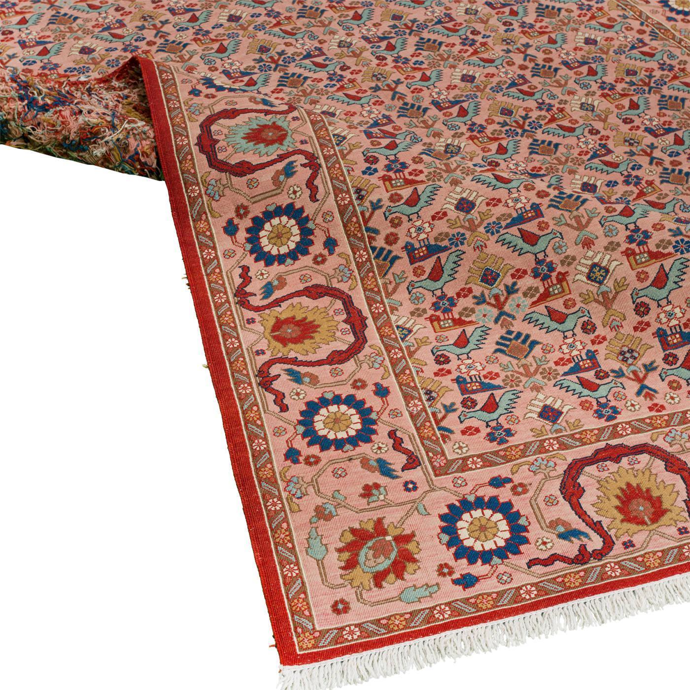 Dawn Bird kilim morvaridbaf Persian carpet Wool 195x277, Authentic Vintage Rugs & Kilims in Dubai