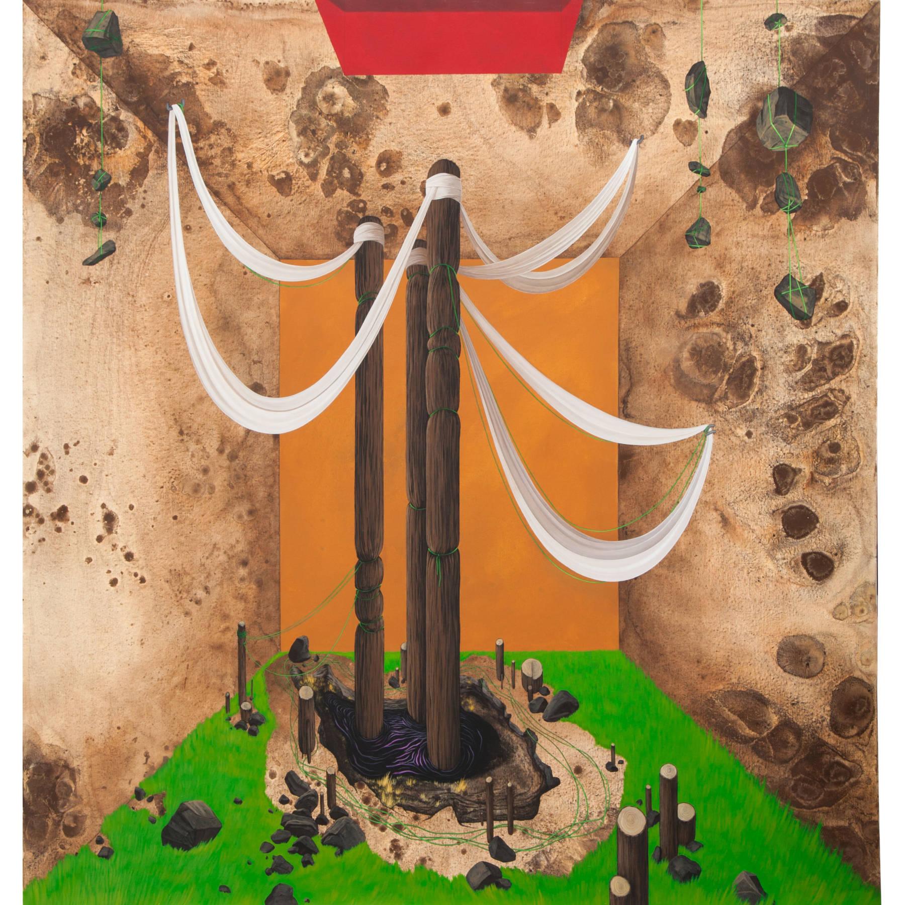 Oilfield Acrylic Painting - Contemporary Art by Alireza Nekouei in Dubai