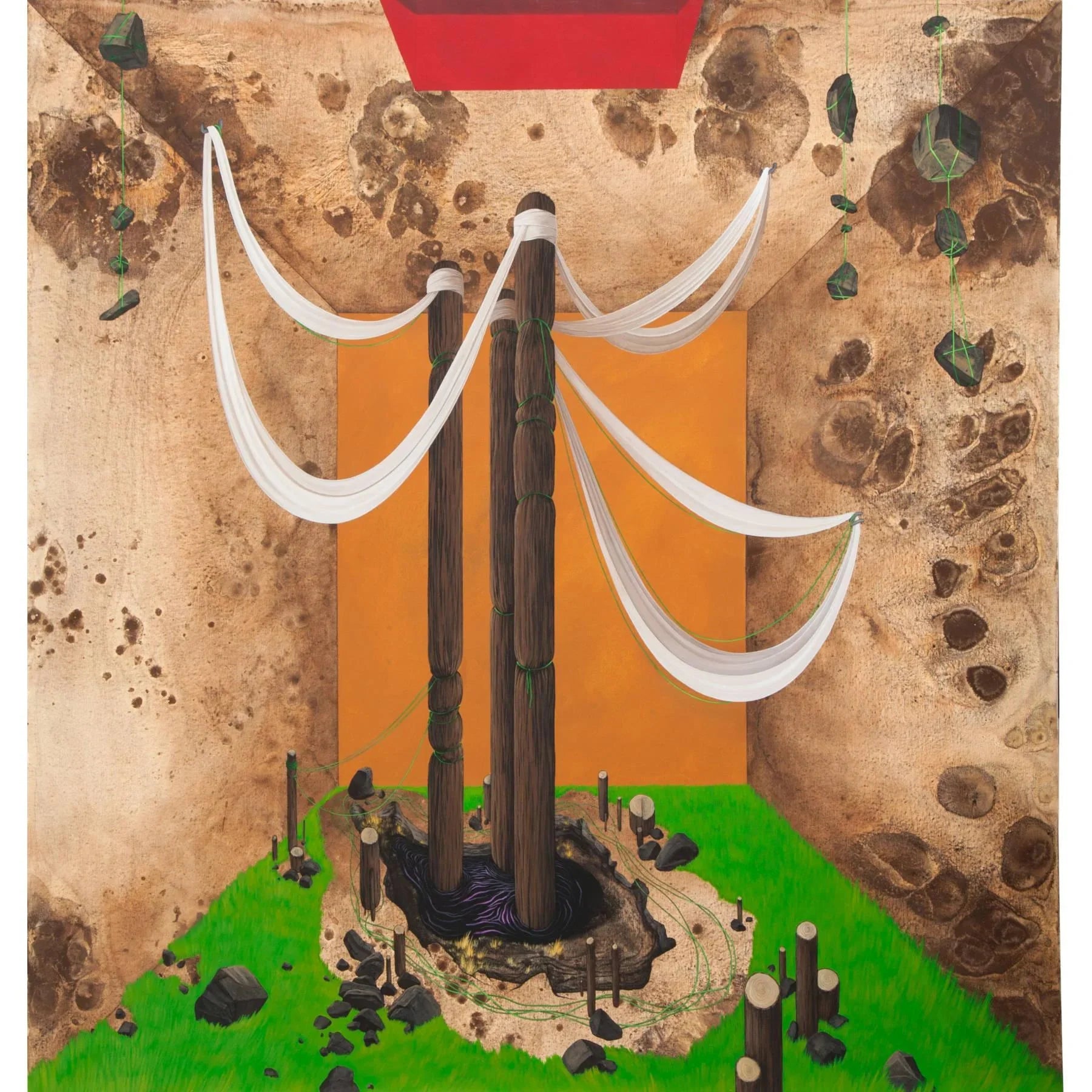 Oilfield Acrylic Painting - Contemporary Art by Alireza Nekouei in Dubai