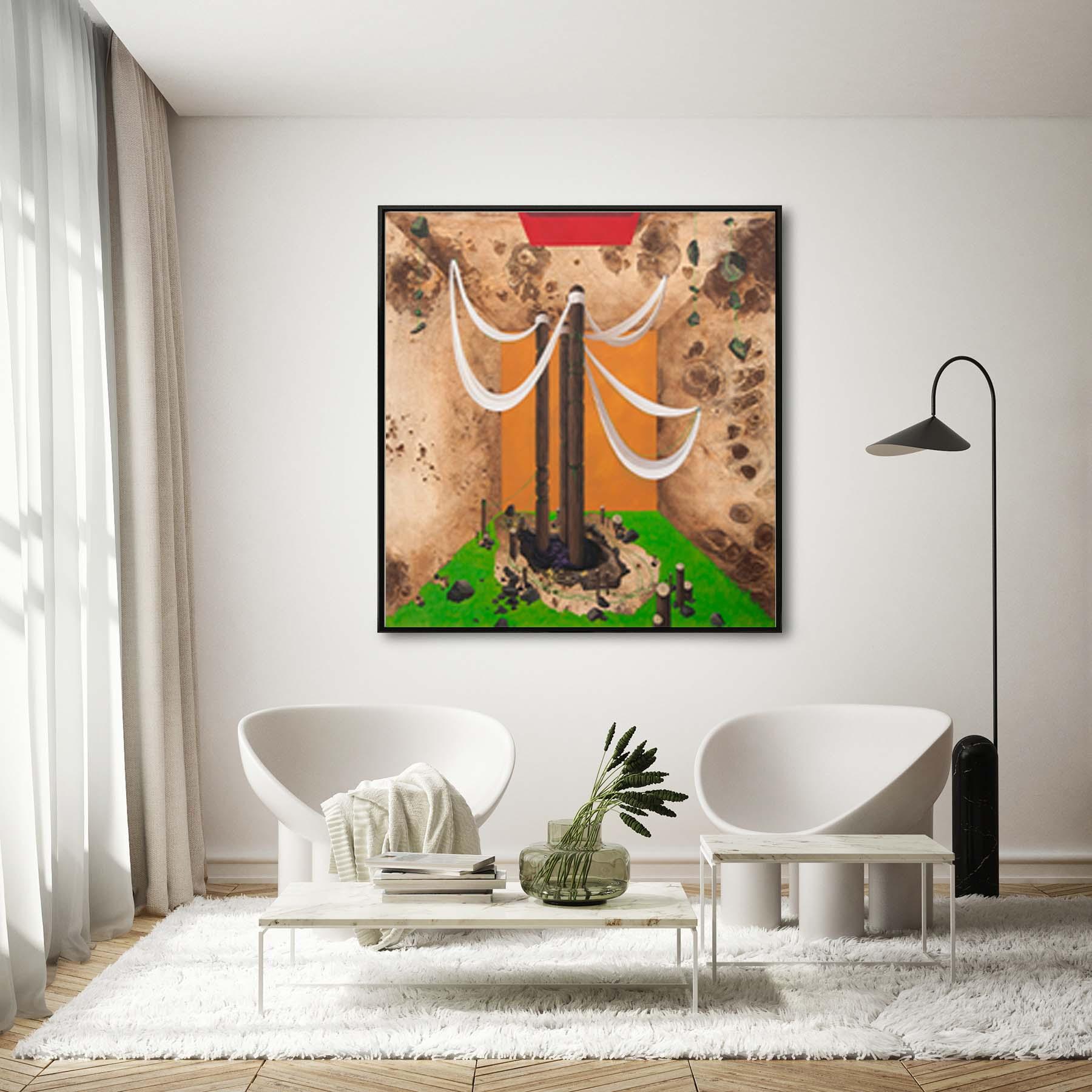 Oilfield Acrylic Painting - Contemporary Art by Alireza Nekouei in Dubai