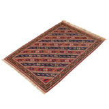 Olmaz Soumak Persian Carpet Silk & Wool 105x150 - Authentic Nomadic Rugs & Kilims in Dubai