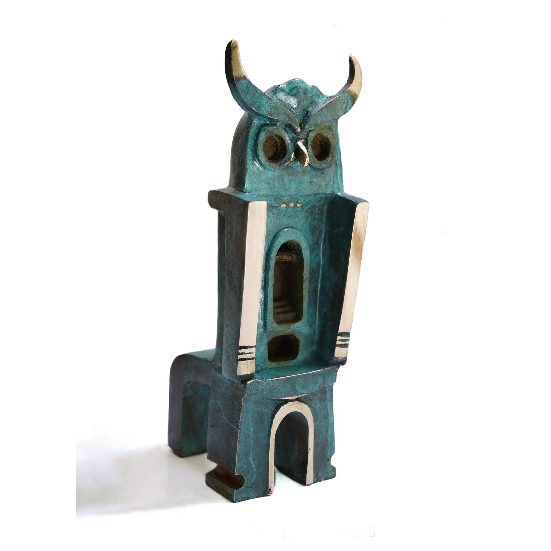 Owl Series Bronze Sculpture - Contemporary Collectible Owl Statues By Sadegh Adham in Dubai