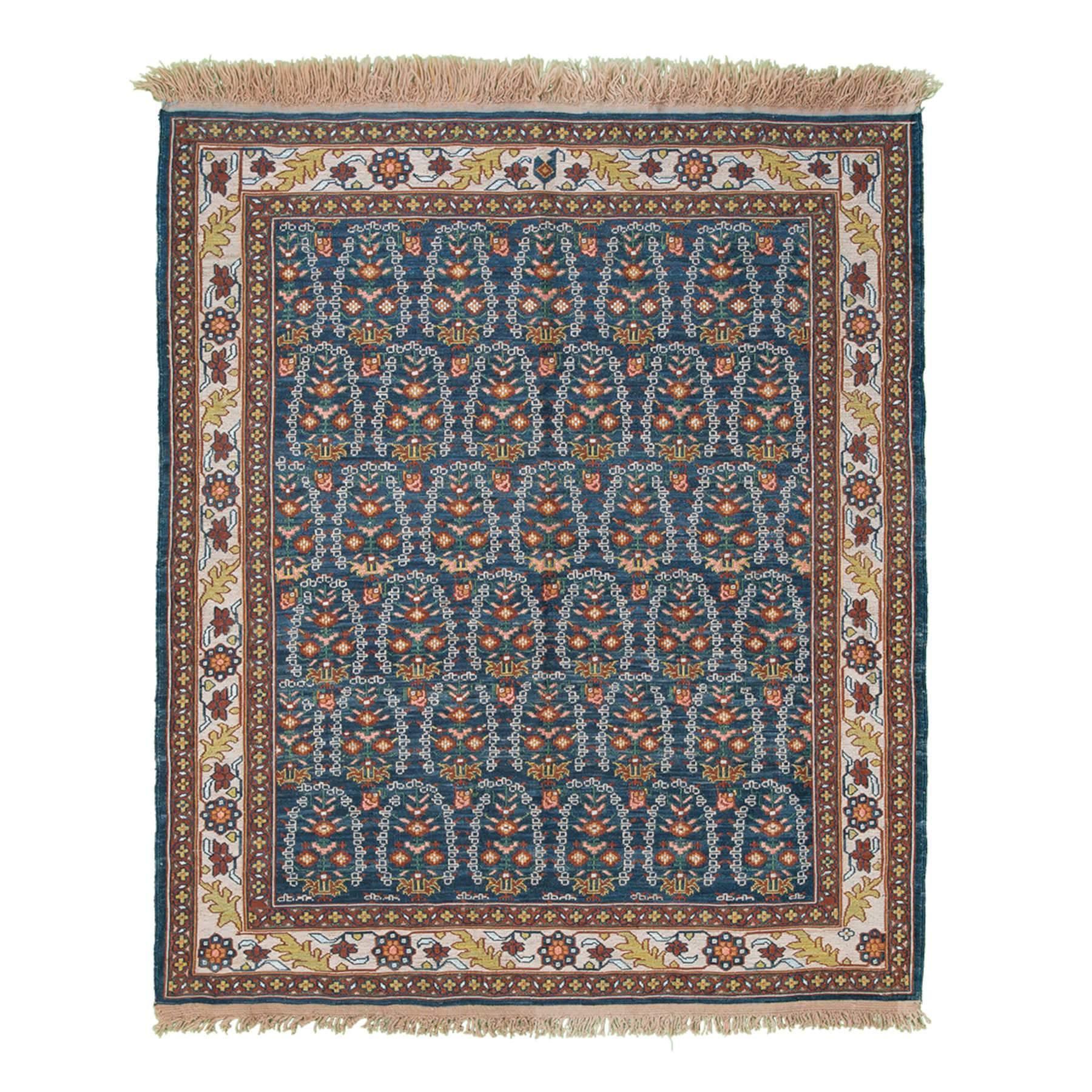 Paisley Soumak Persian Carpet Super Fine Silk 100x125- Authentic Nomadic Rugs & Kilims in Dubai