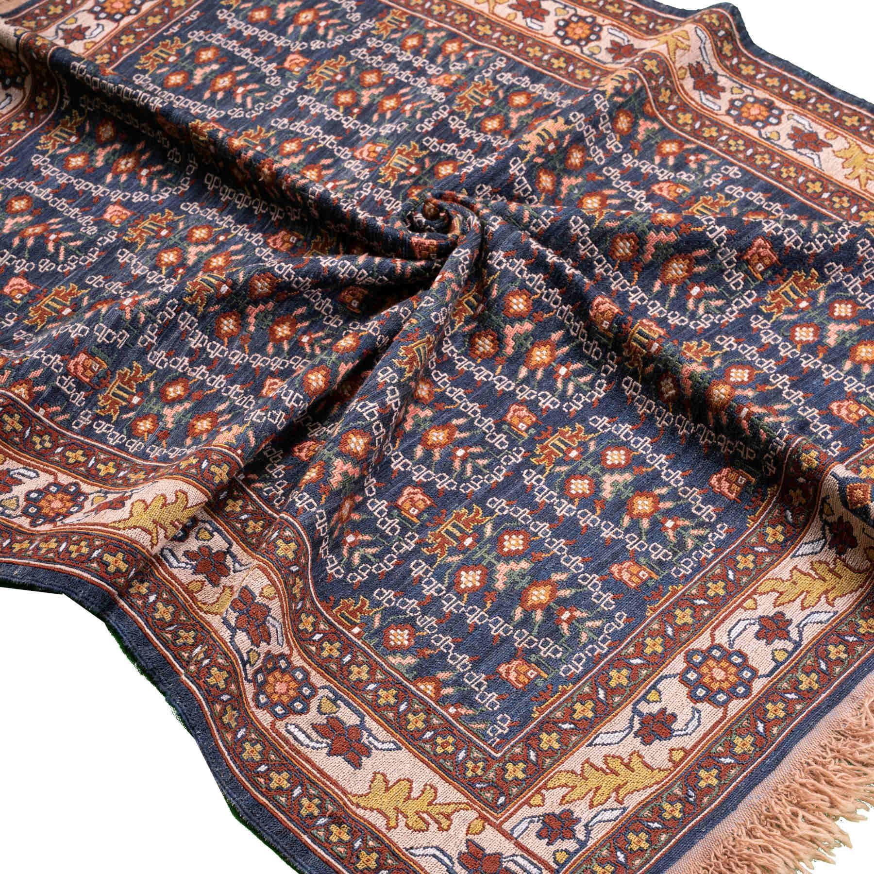 Paisley Soumak Persian Carpet Super Fine Silk 100x125- Authentic Nomadic Rugs & Kilims in Dubai
