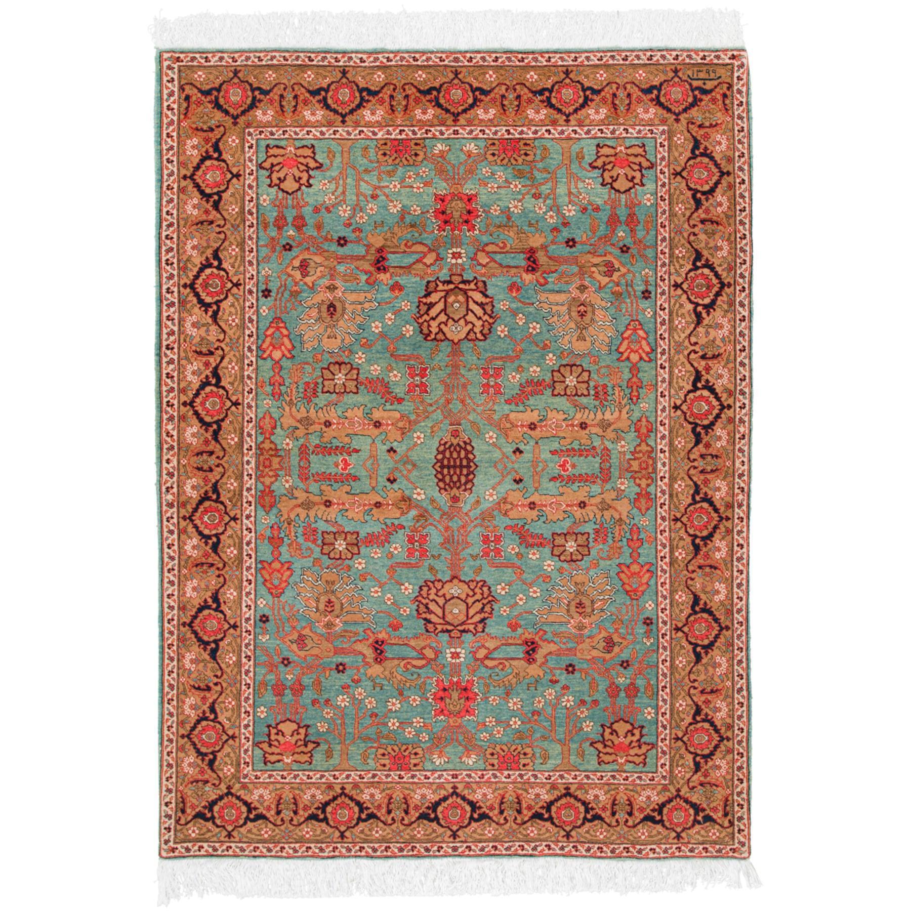 Paria Heriz Persian Carpet Wool 117x159 Green - Authentic Vintage Rugs & Kilims in Dubai