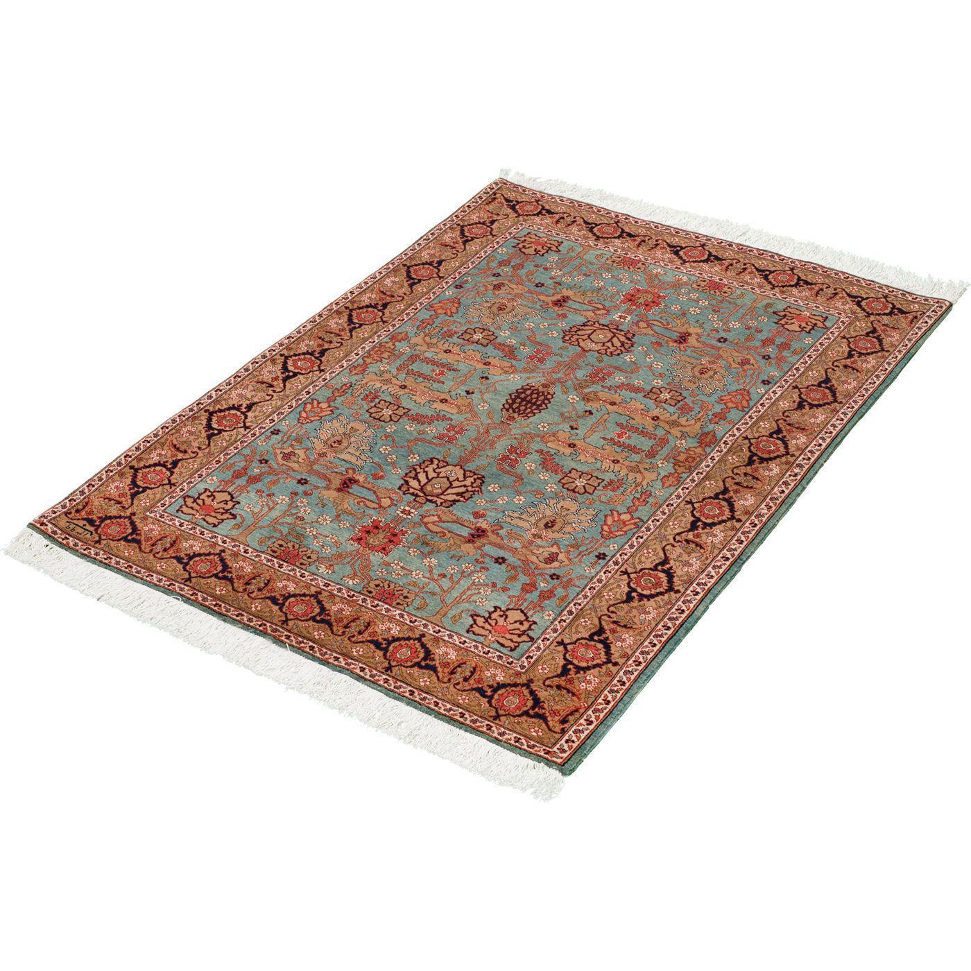 Paria Heriz Persian Carpet Wool 117x159 Green - Authentic Vintage Rugs & Kilims in Dubai